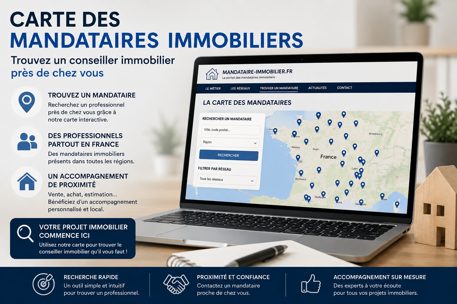 Carte des mandataires en immobilier